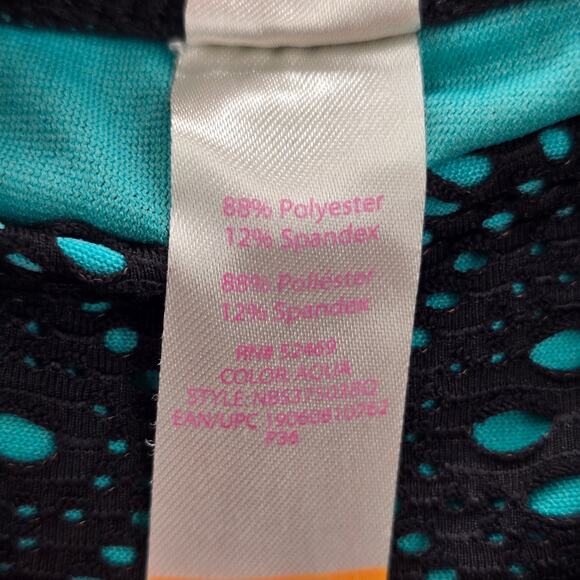 No Boundaries Black Green Eyelet Bikini Cheeky Bottom Swimwear Medium - Picture 4 of 4